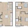 Floor plan: 2 Bed, 2.5 Bath