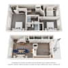 Floor plan: Three Bedroom Townhome