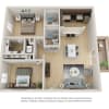 Floor plan: 2BR/2BA - 2A