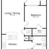 Floor plan: One Bedroom One Bath (655 SF)
