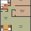 Floor plan: 2 BED 1 BATH LARGE
