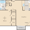 Floor plan: 1 Bed, 1 Bath A1