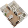 Floor plan: 1 Bed 1 Bath B
