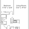 Floor plan: 1 Bedroom E