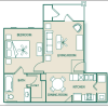 Floor plan: 1x1-A 60%