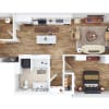 Floor plan: One Bed- M