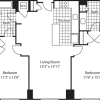 Floor plan: 2 Bed (North)- 1077