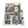 Floor plan: 1 Bedroom 1 Bath 787 sqft (A3)