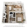 Floor plan: 1BR TYPE D