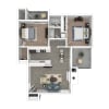 Floor plan: 2x1 Large Upgrade