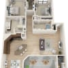 Floor plan: 2 Bedroom 2 Bath