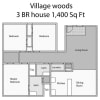 Floor plan: 3 Bedrooms, 2 Baths
