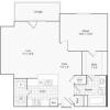 Floor plan: 1 bed/1 bath-849 sqft