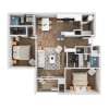 Floor plan: 2/2.5 1160 Sq.Ft The Lake | Crystal Lake Apartment