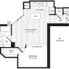 Floor plan: One Bedroom 632