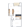 Floor plan: Roan | 1 Bed 1 Bath | Renovated