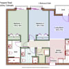 Floor plan: 221 W Prospect Rd. 2 Bed/ 2 Bath