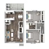 Floor plan: 2 Bedroom 1.5 Bath Townhome