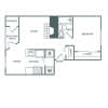 Floor plan: 1 Bed, 1 Bath Renovated