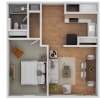 Floor plan: 1 Bedroom with Private Entrance