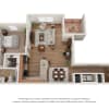 Floor plan: A2 One Bedroom / One Bath