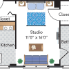 Floor plan: Renovated Studio 03 Tier