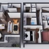 Floor plan: 2 Bedroom Townhome TH1