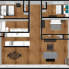 Floor plan: Three Bed, One Bath