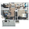 Floor plan: One Bedroom  One Bathroom