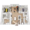 Floor plan: B2 | 2 Bed | 2 Bath