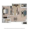 Floor plan: 1 Bed Hillside