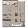 Floor plan: 1 Bed 1 Bath R