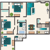 Floor plan: 3 Bedroom