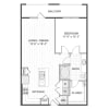 Floor plan: 1 Bedroom 11F