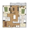 Floor plan: B4 2 BR / 2 BA