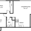 Floor plan: 2BR/1BA Renovated
