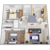 Floor plan: Two bedroom one bath