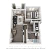 Floor plan: 1 Bedroom 1 Bath - A