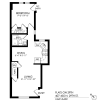 Floor plan: 1 Bedroom, 1 Bath