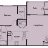 Floor plan: One-bedroom/One-bath