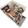 Floor plan: 1 BR Designer Overlook