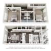 Floor plan: Two Bedroom Townhome