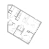 Floor plan: 1x1 + Den - C34 (ADA)
