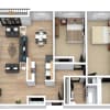 Floor plan: 2 Bedroom 1 Bathroom