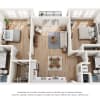 Floor plan: 2 Bed x 2 Bath