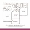 Floor plan: 2 bed/1 bath