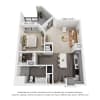 Floor plan: 1-Bedroom 1-Bathroom | 823 sqft