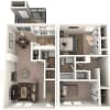 Floor plan: Two Bedroom Townhome