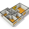 Floor plan: THREE BEDROOM 1.5 BATH