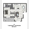 Floor plan: 1 bdrm 1 bath